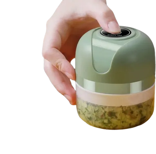 Mini Processador Triturador Elétrico 3 Laminas Moedor Alho Cebola Carne Vegetais Fruta Amendoim Recarregável USB 250ml