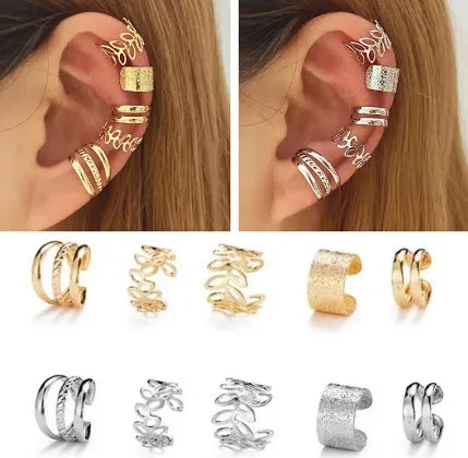 Conjunto de Brincos e Piercings: Personalidade Simples para Mulheres - Acessórios Clássicos para Orelhas