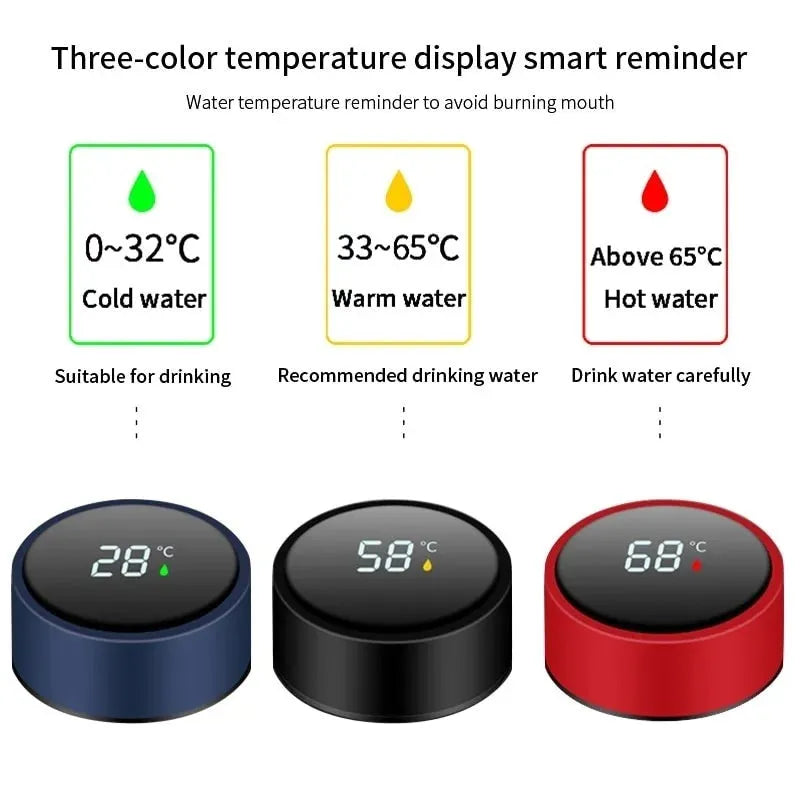 Garrafa Térmica Com Led 500ML Inox Agua Café Display Digital